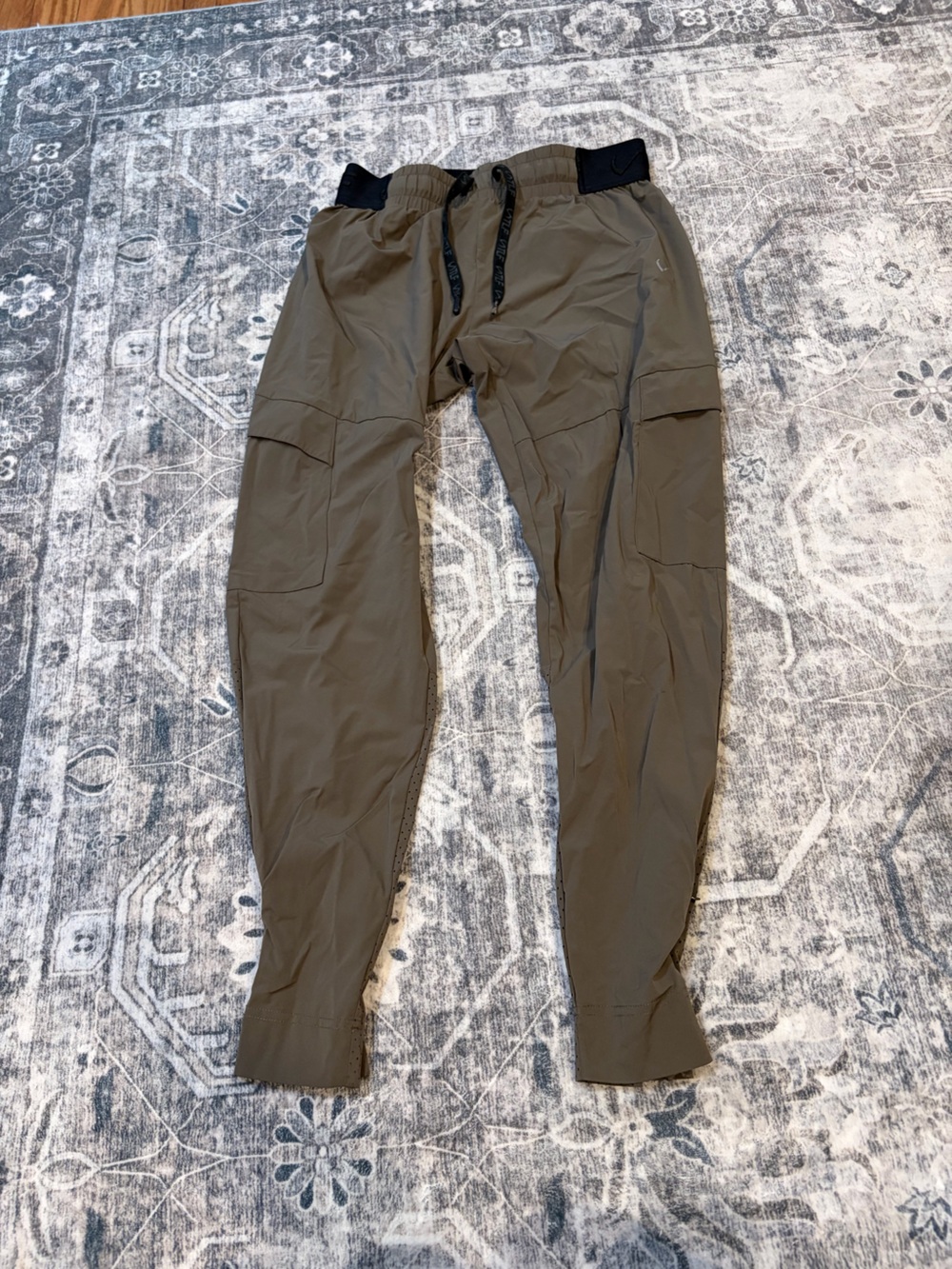 Utility Olive Track Joggers with Elastic Waist and Drawstring